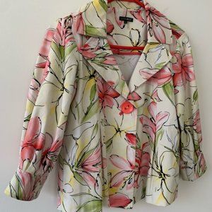 600 WEST Spring Floral Crop Button Jacket SIZE S